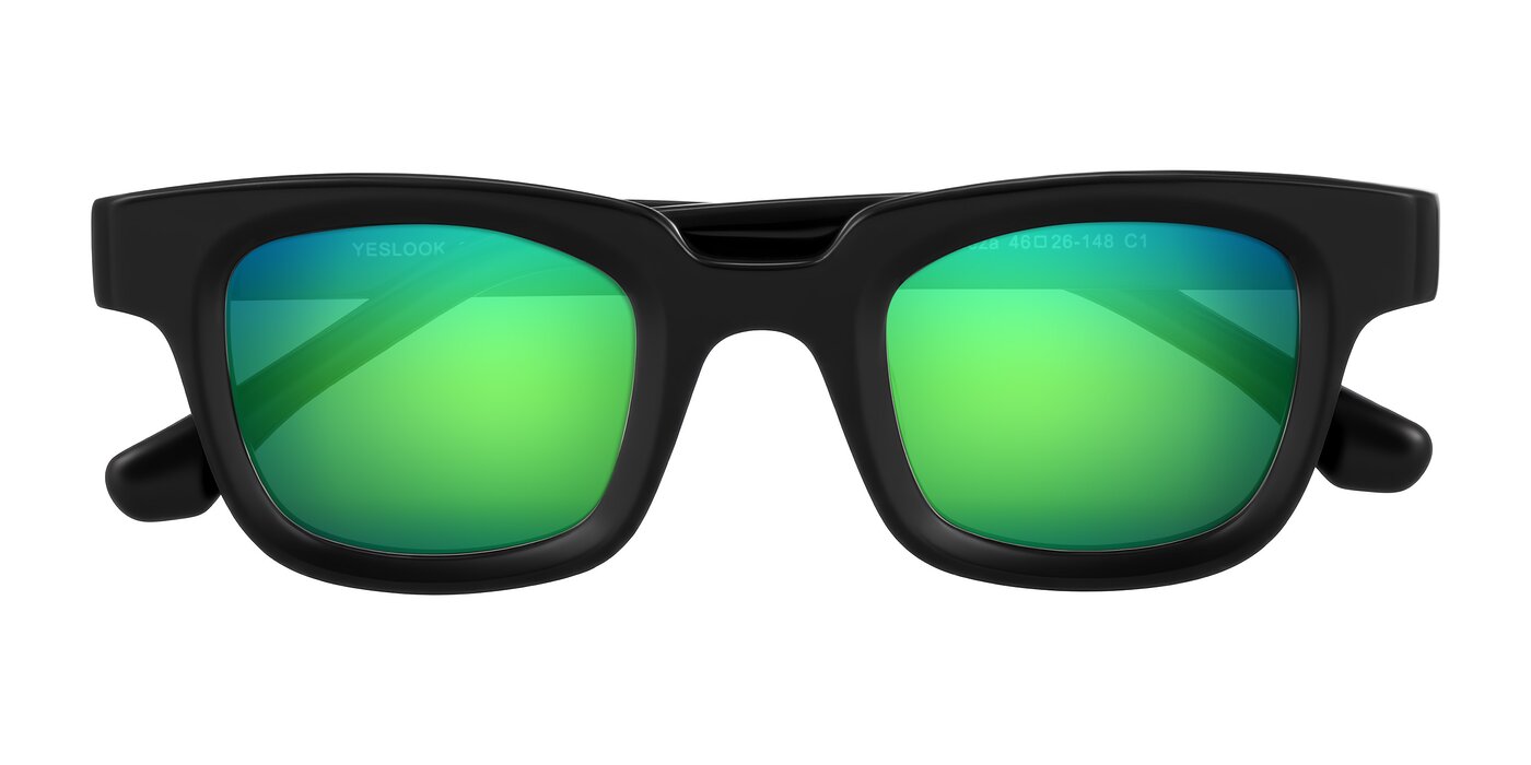 Neza - Black Flash Mirrored Sunglasses