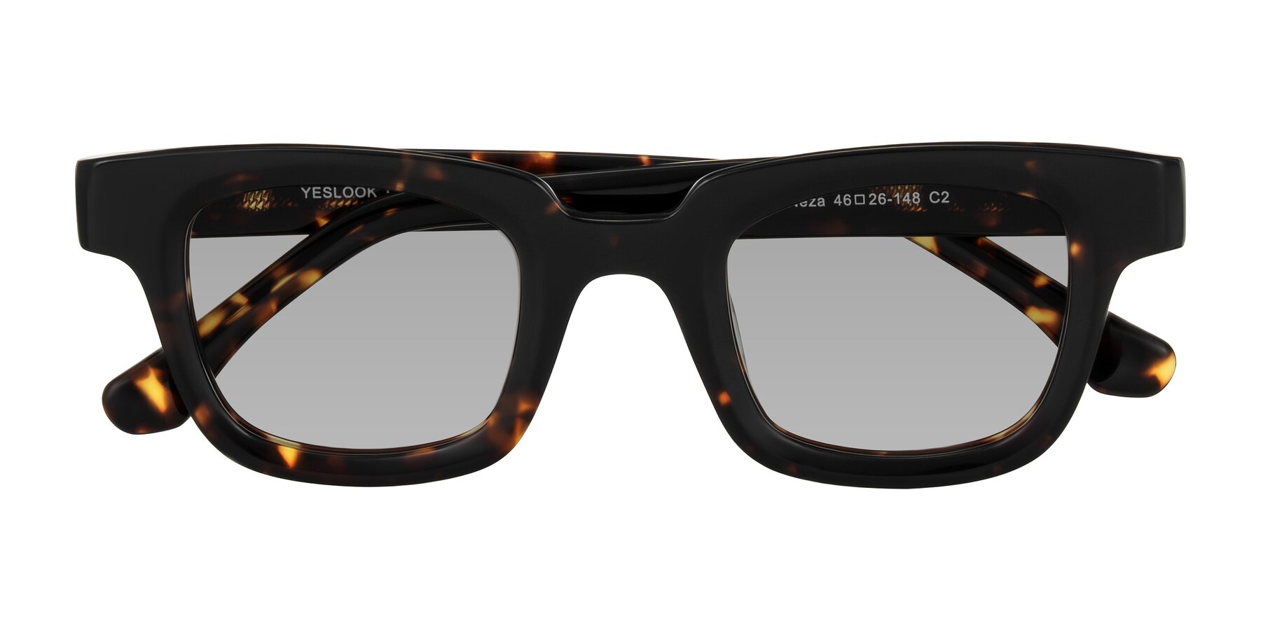 Folded Front of Neza in Tortoise with Light Gray Tinted Lenses