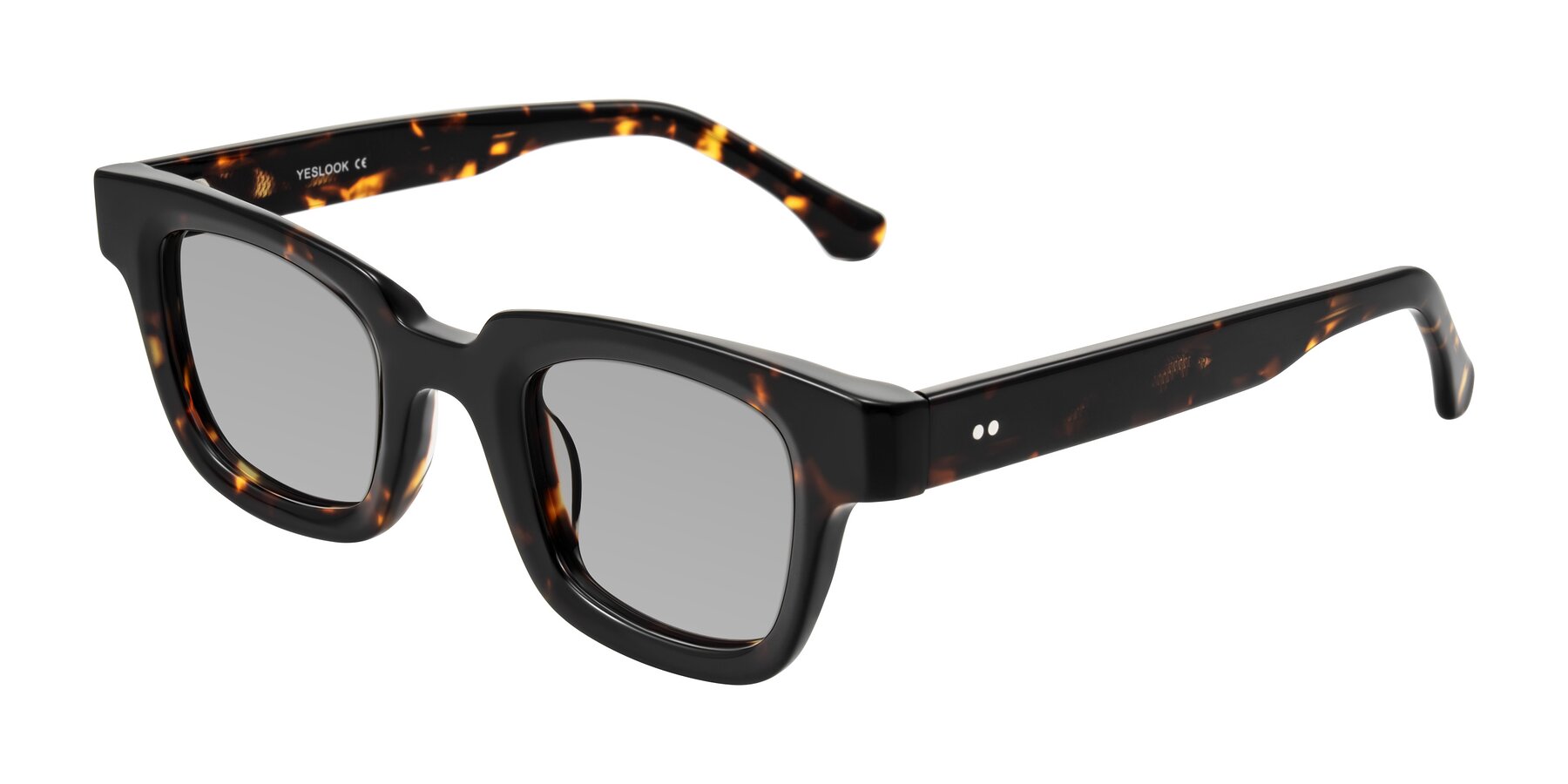Angle of Neza in Tortoise with Light Gray Tinted Lenses