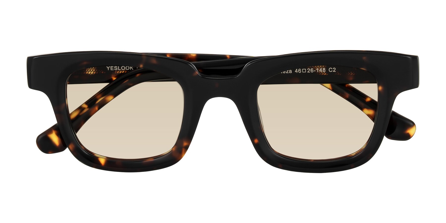 Folded Front of Neza in Tortoise with Light Brown Tinted Lenses
