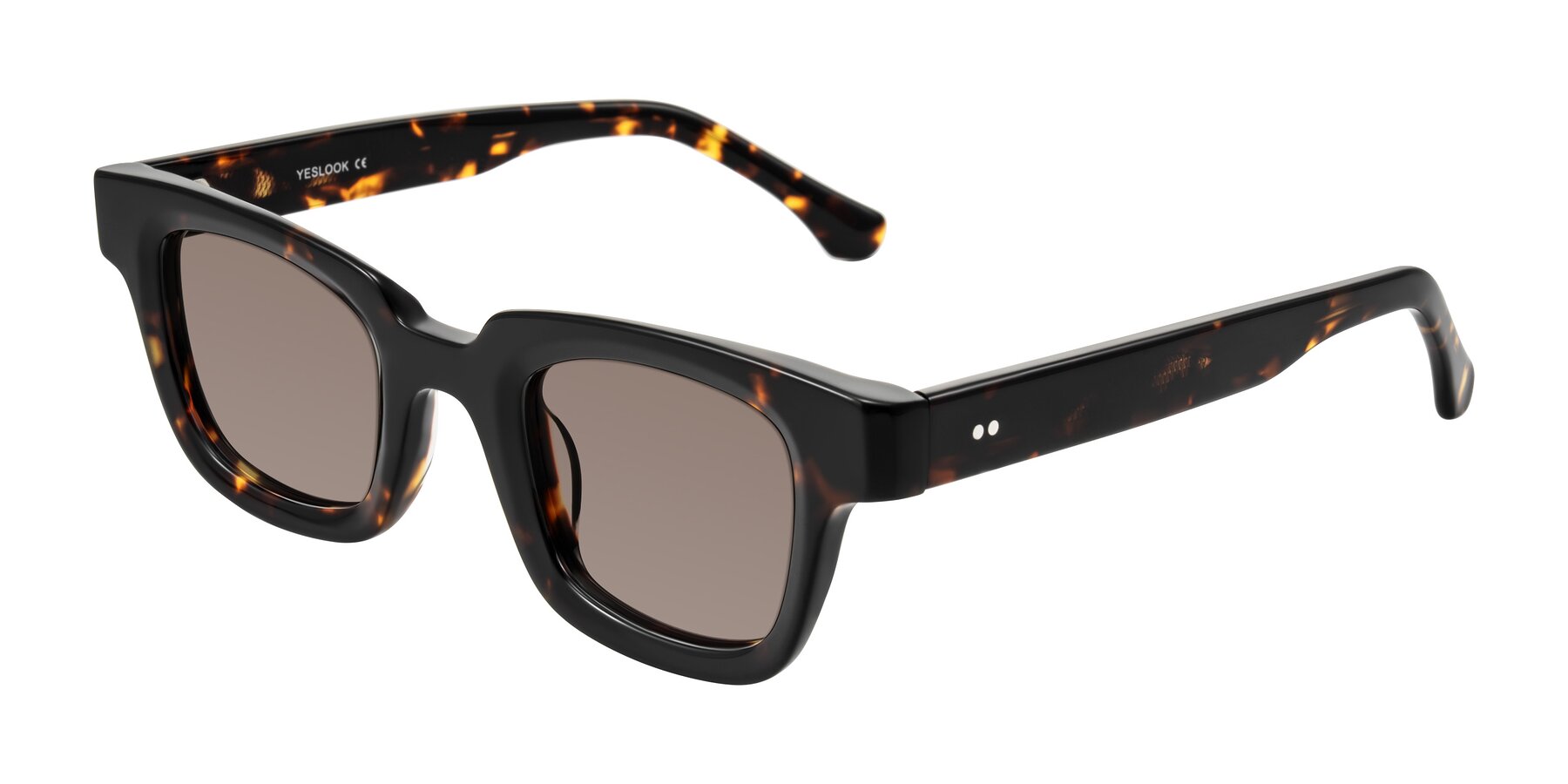 Angle of Neza in Tortoise with Medium Brown Tinted Lenses