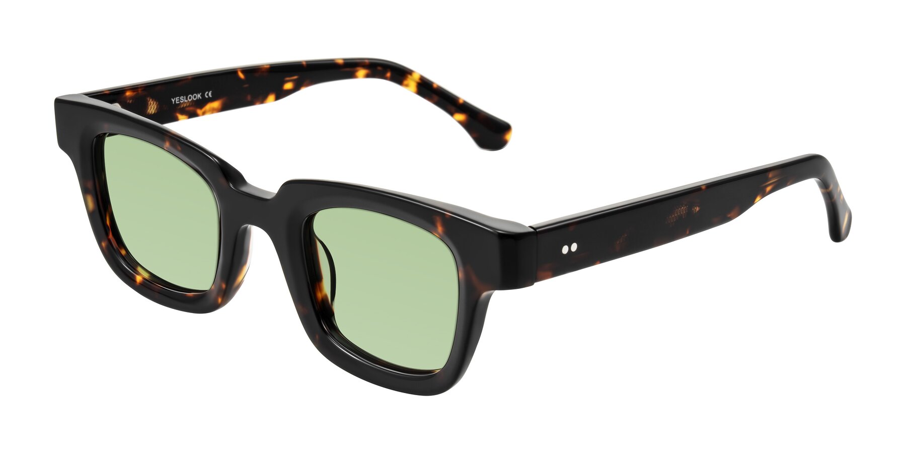 Angle of Neza in Tortoise with Medium Green Tinted Lenses