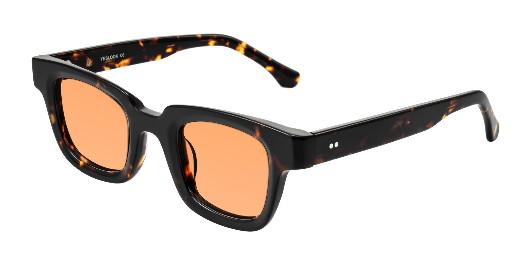 Angle of Neza in Tortoise with Medium Orange Tinted Lenses