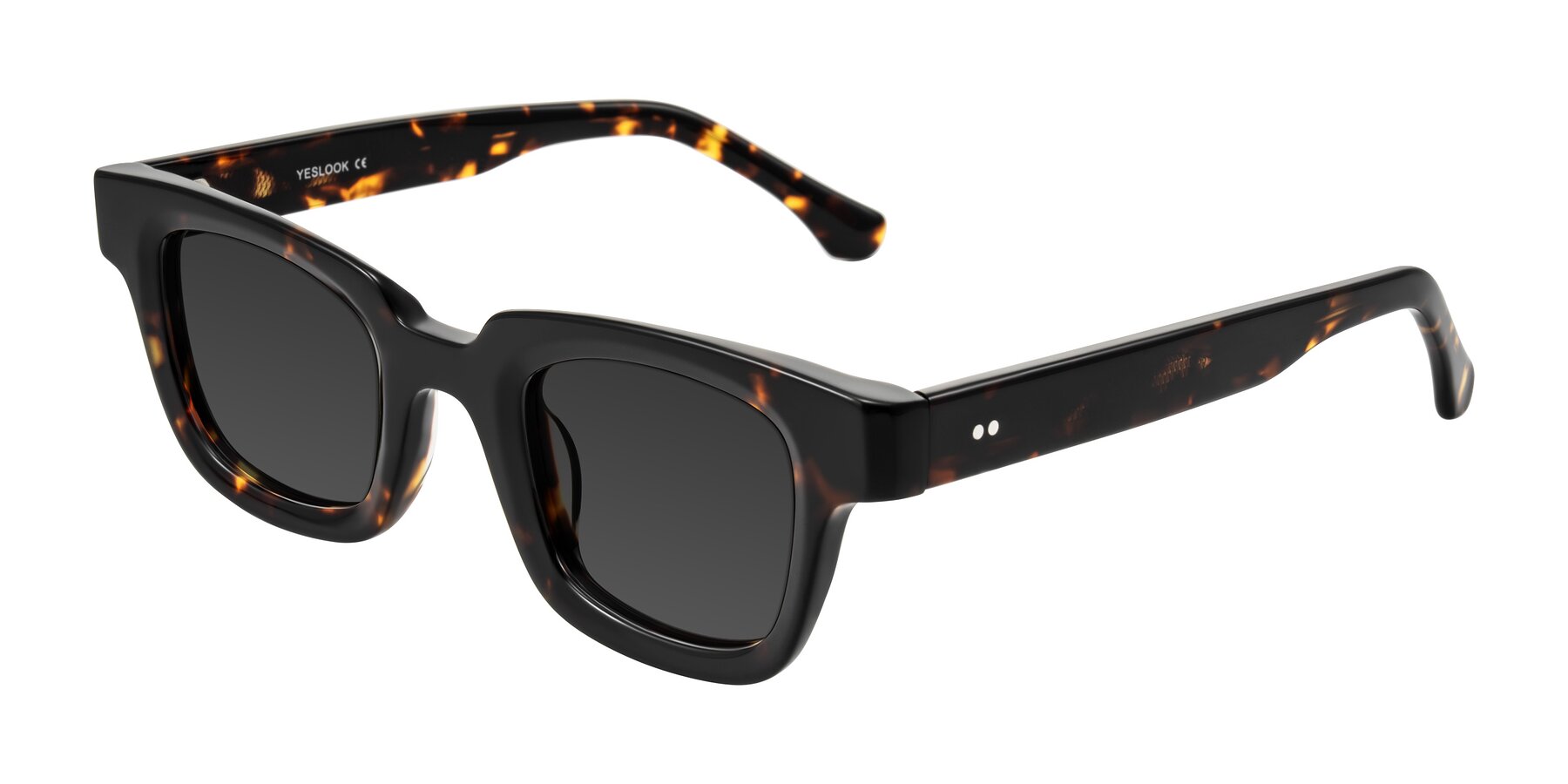 Angle of Neza in Tortoise with Gray Tinted Lenses
