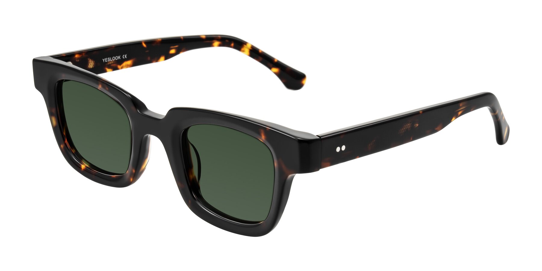 Angle of Neza in Tortoise with Green Tinted Lenses