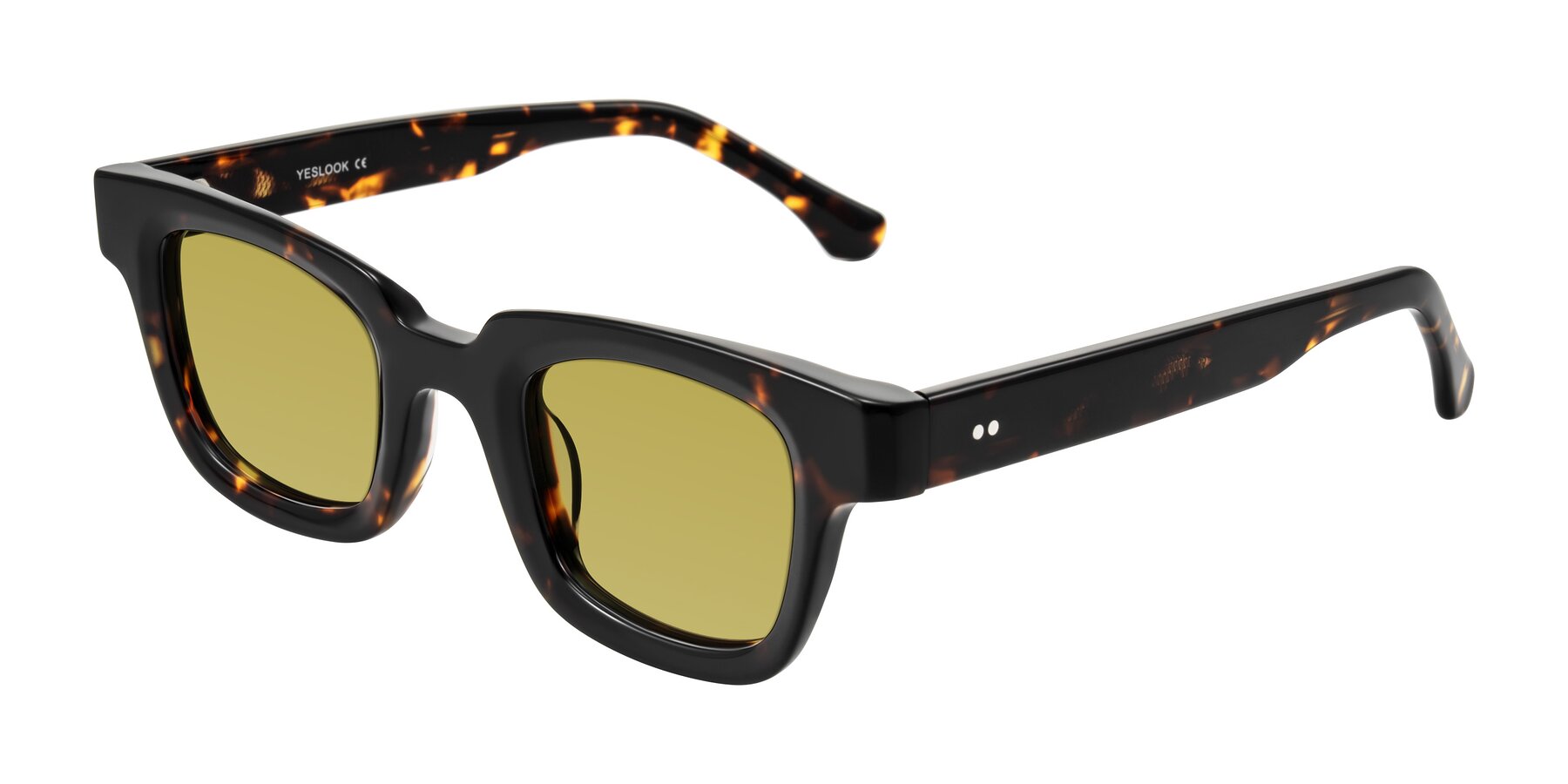 Angle of Neza in Tortoise with Champagne Tinted Lenses
