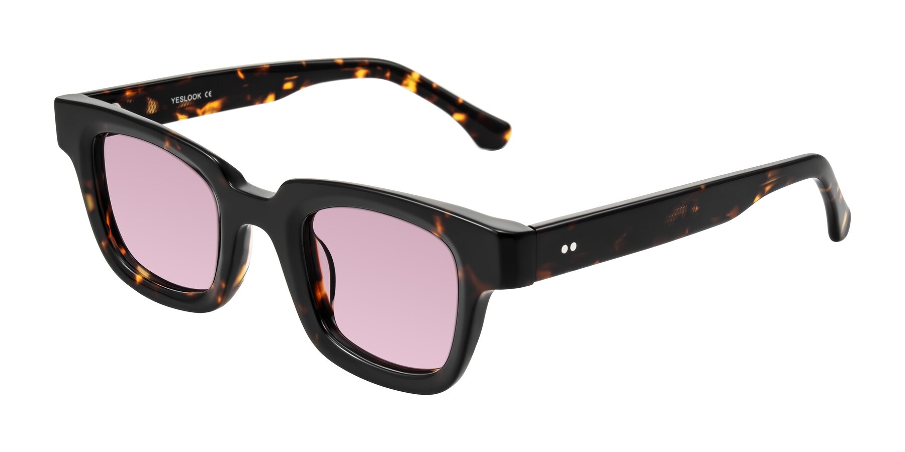 Angle of Neza in Tortoise with Light Wine Tinted Lenses
