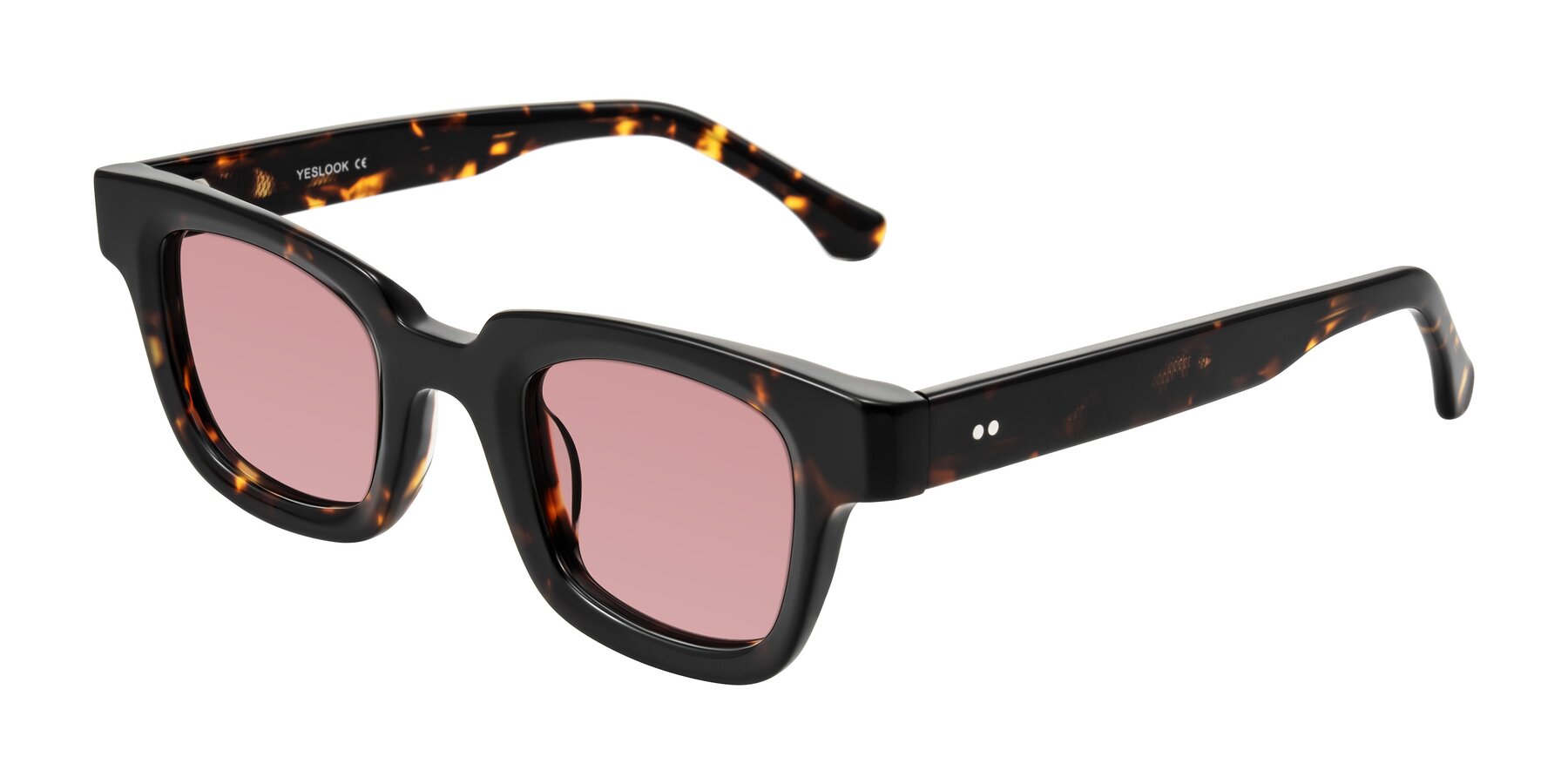 Angle of Neza in Tortoise with Medium Garnet Tinted Lenses