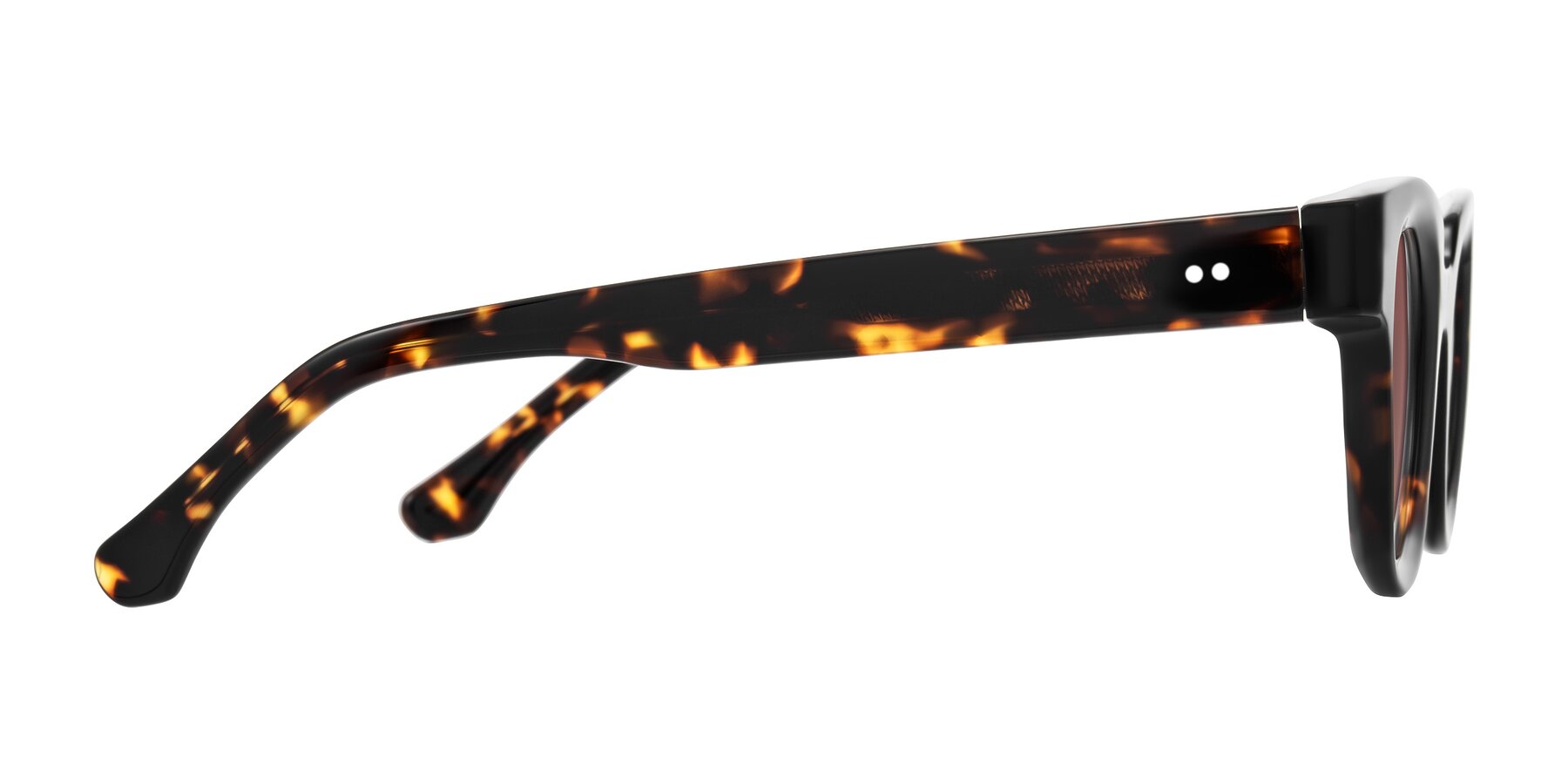 Side of Neza in Tortoise with Garnet Tinted Lenses
