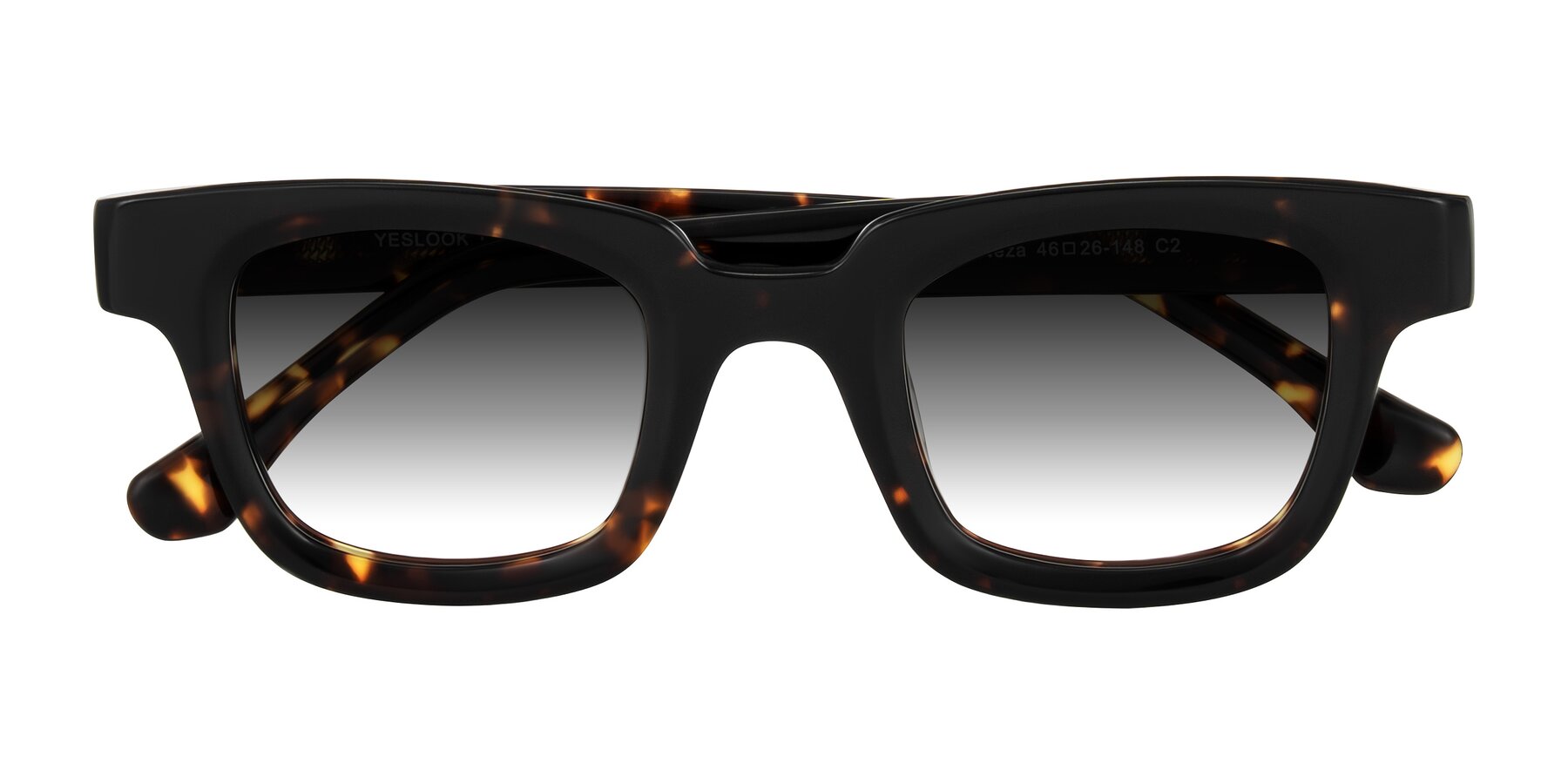 Folded Front of Neza in Tortoise with Gray Gradient Lenses