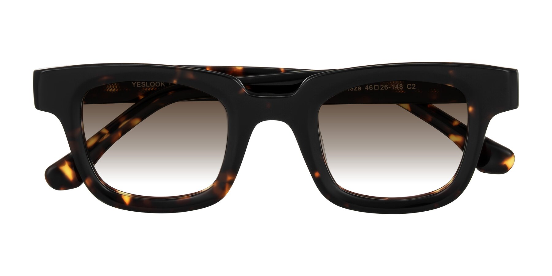 Folded Front of Neza in Tortoise with Brown Gradient Lenses
