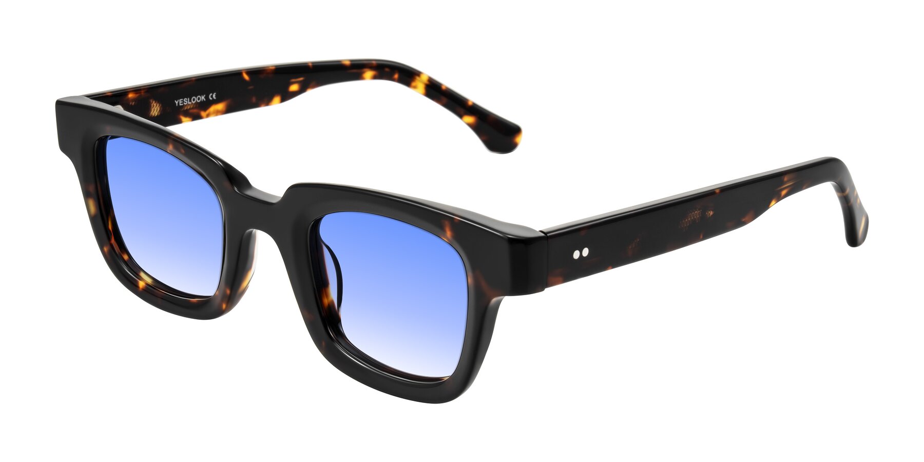 Angle of Neza in Tortoise with Blue Gradient Lenses