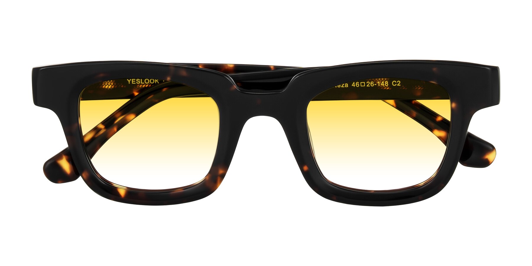 Folded Front of Neza in Tortoise with Yellow Gradient Lenses