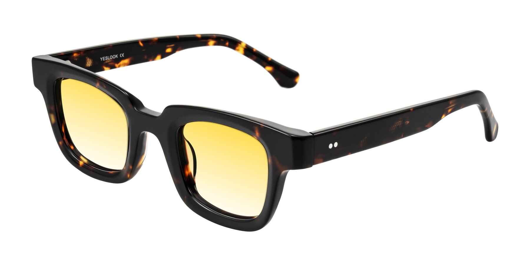 Angle of Neza in Tortoise with Yellow Gradient Lenses