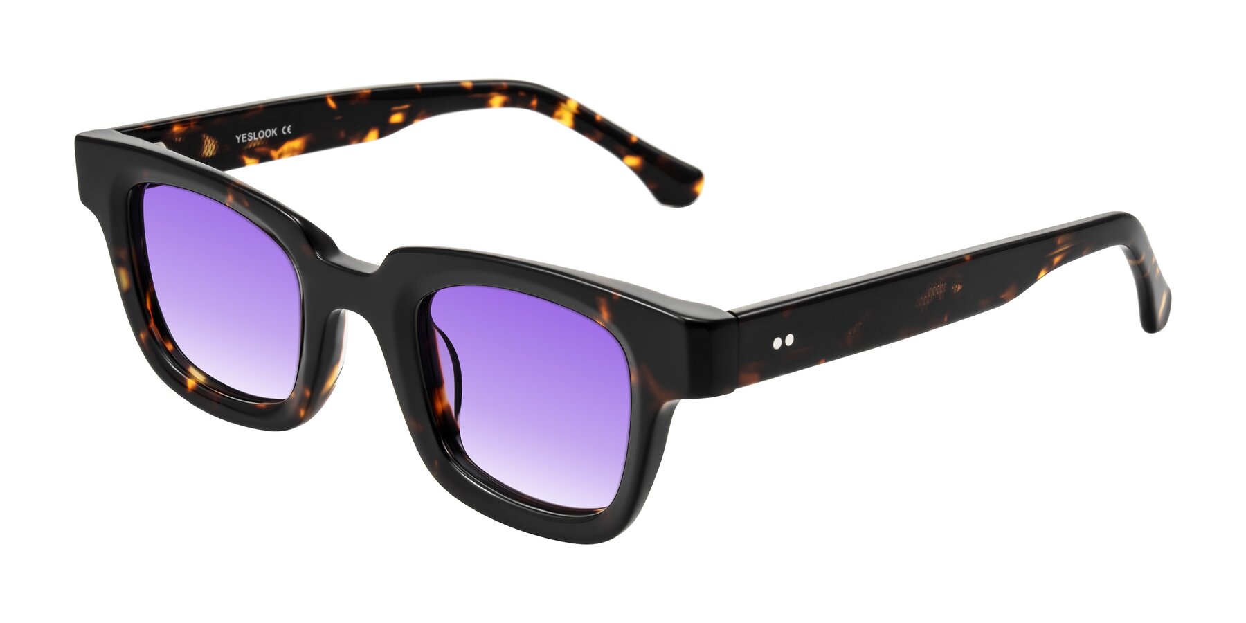 Angle of Neza in Tortoise with Purple Gradient Lenses