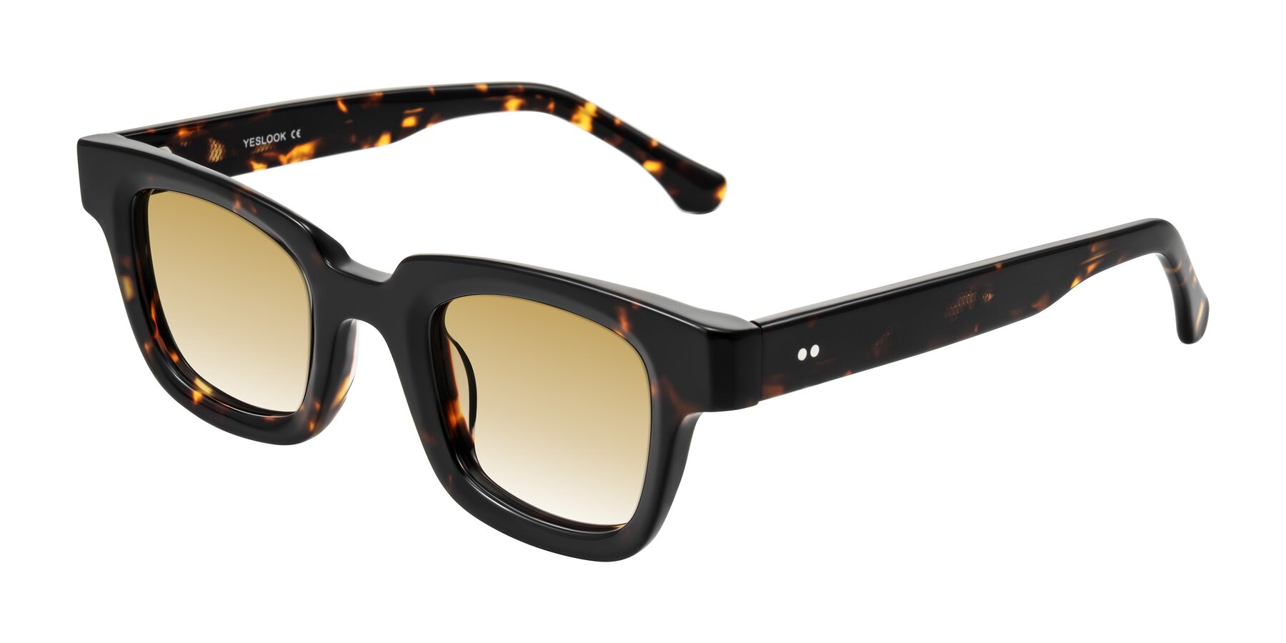 Angle of Neza in Tortoise with Champagne Gradient Lenses