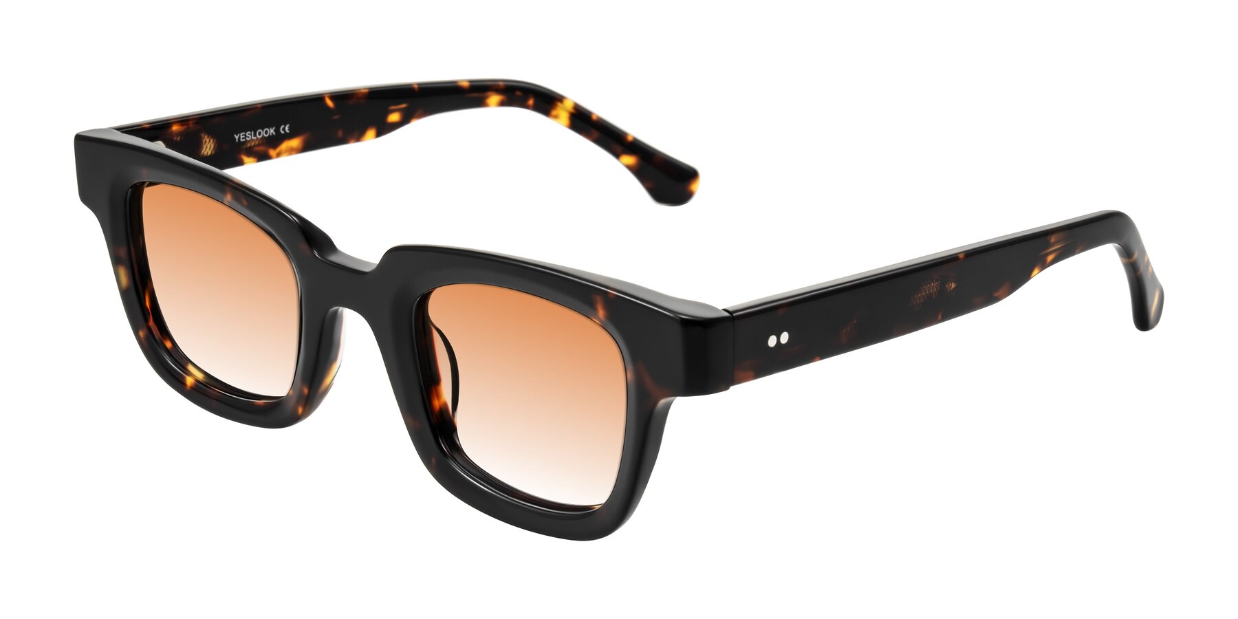 Angle of Neza in Tortoise with Orange Gradient Lenses