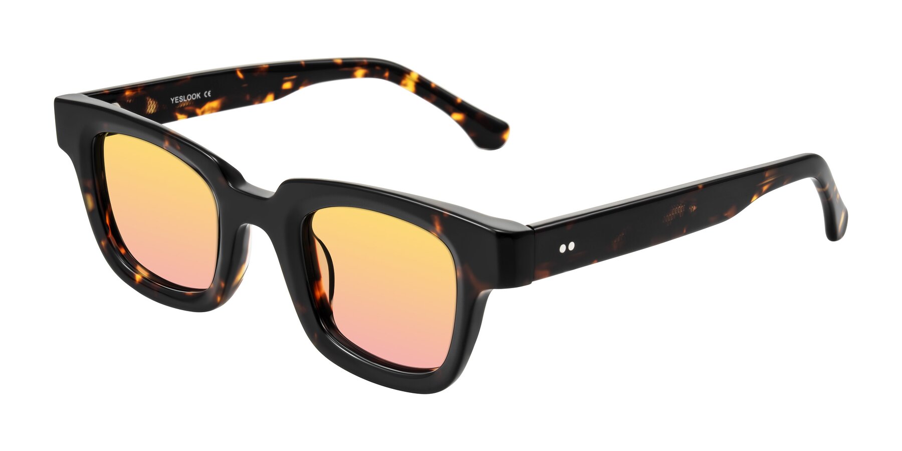 Angle of Neza in Tortoise with Yellow / Pink Gradient Lenses