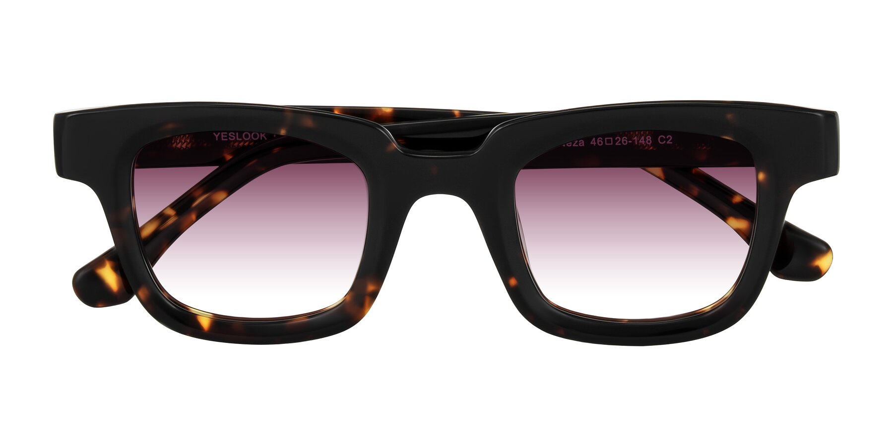 Folded Front of Neza in Tortoise with Wine Gradient Lenses