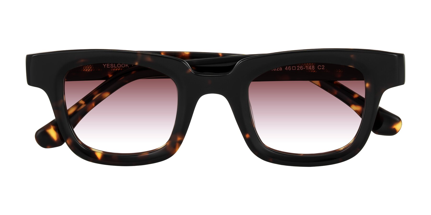 Folded Front of Neza in Tortoise with Garnet Gradient Lenses