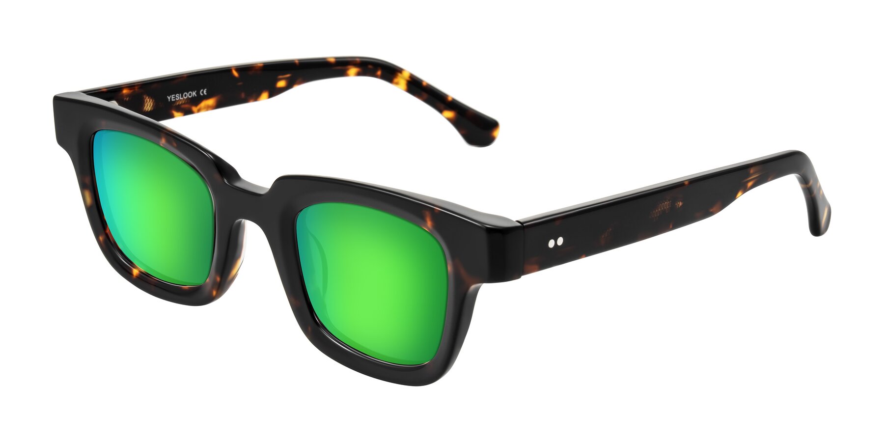 Angle of Neza in Tortoise with Green Mirrored Lenses