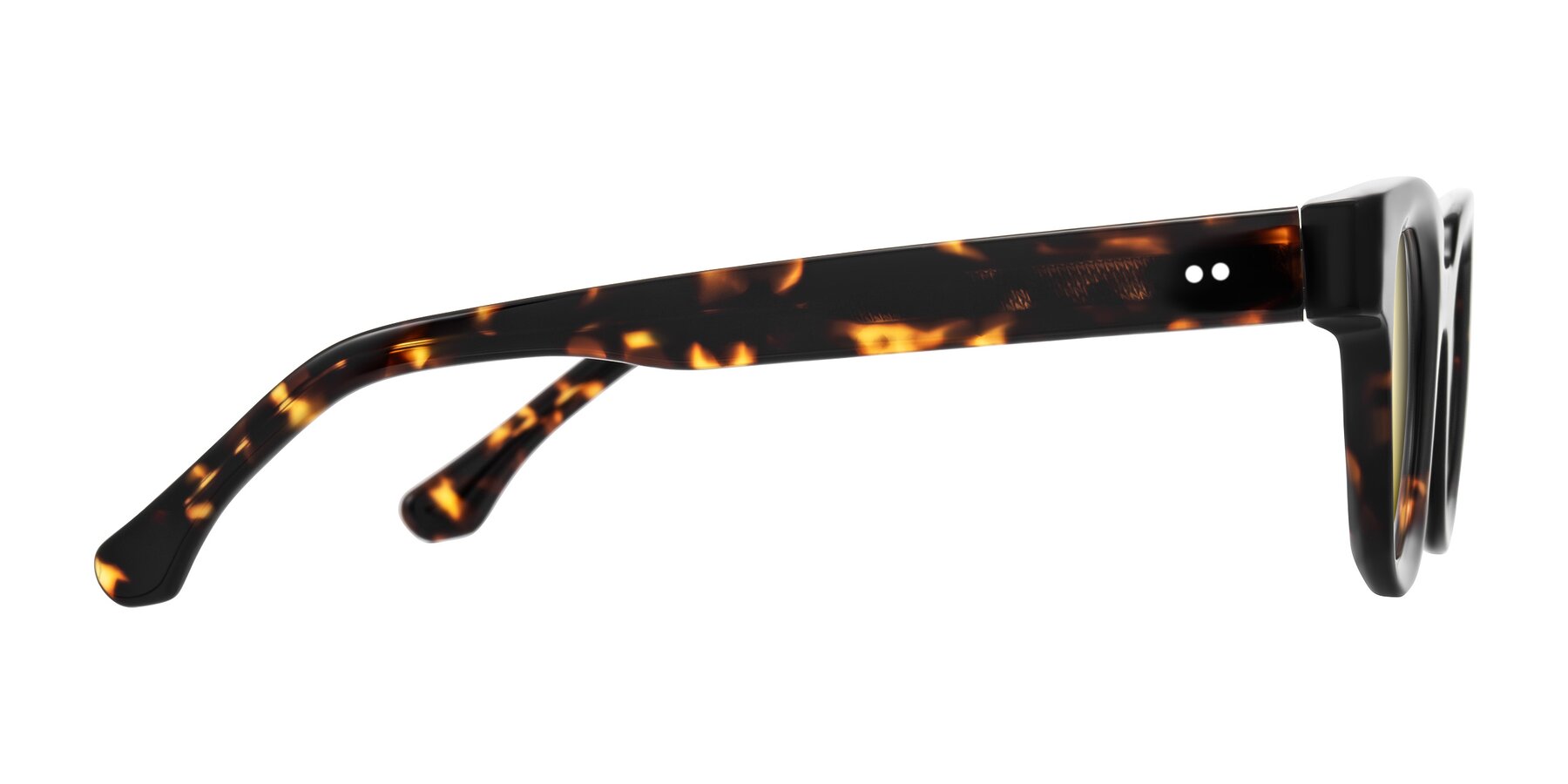 Side of Neza in Tortoise with Gold Mirrored Lenses