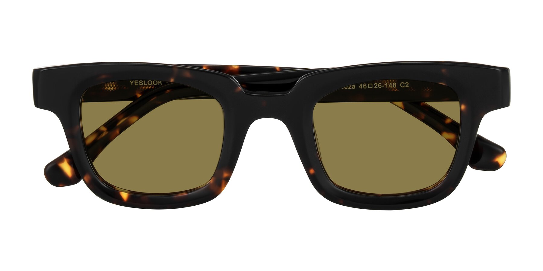 Folded Front of Neza in Tortoise with Brown Polarized Lenses