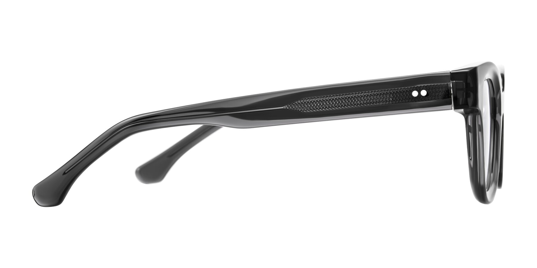 Side of Neza in Dark Gray with Clear Reading Eyeglass Lenses