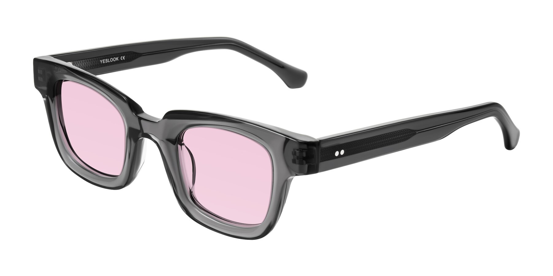 Angle of Neza in Dark Gray with Light Pink Tinted Lenses