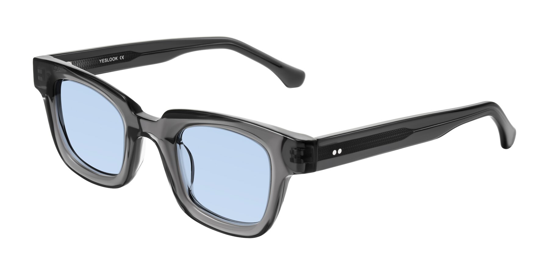 Angle of Neza in Dark Gray with Light Blue Tinted Lenses