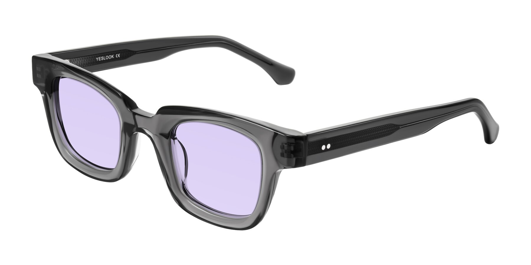 Angle of Neza in Dark Gray with Light Purple Tinted Lenses