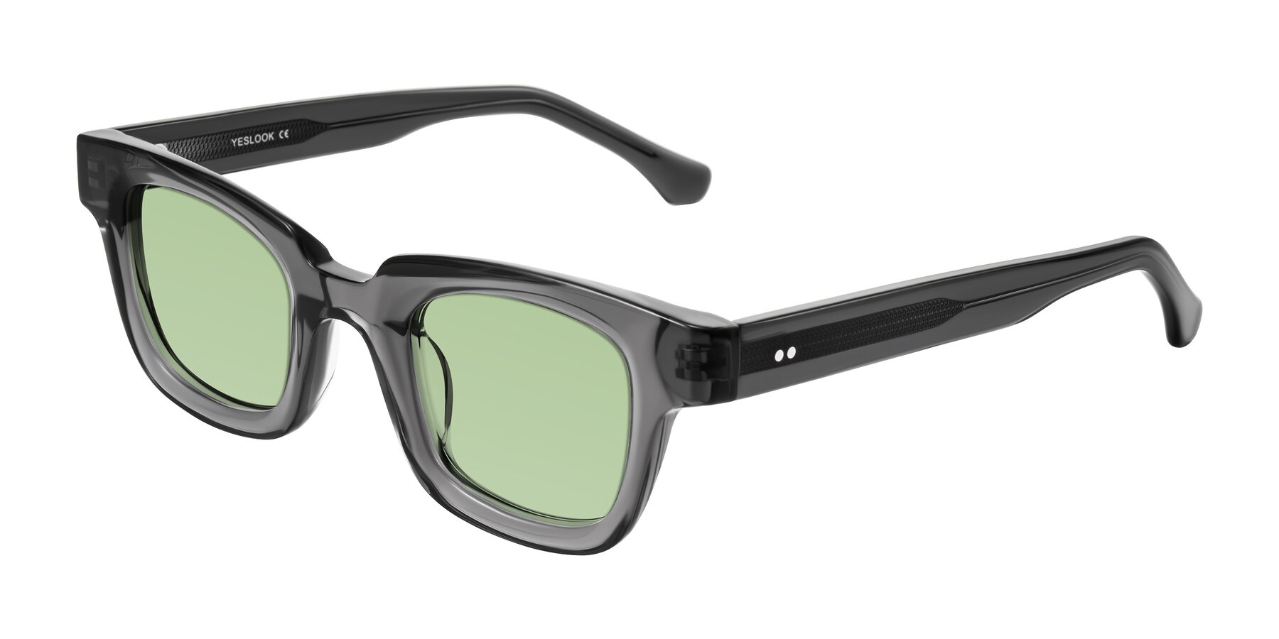 Angle of Neza in Dark Gray with Medium Green Tinted Lenses