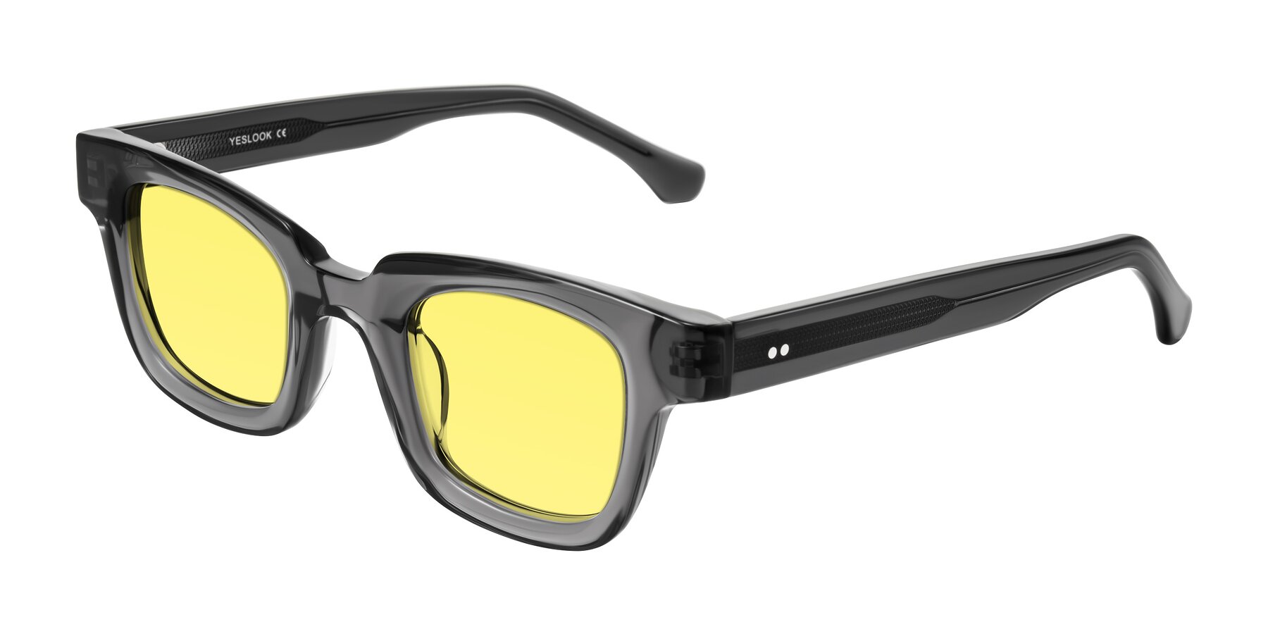 Angle of Neza in Dark Gray with Medium Yellow Tinted Lenses