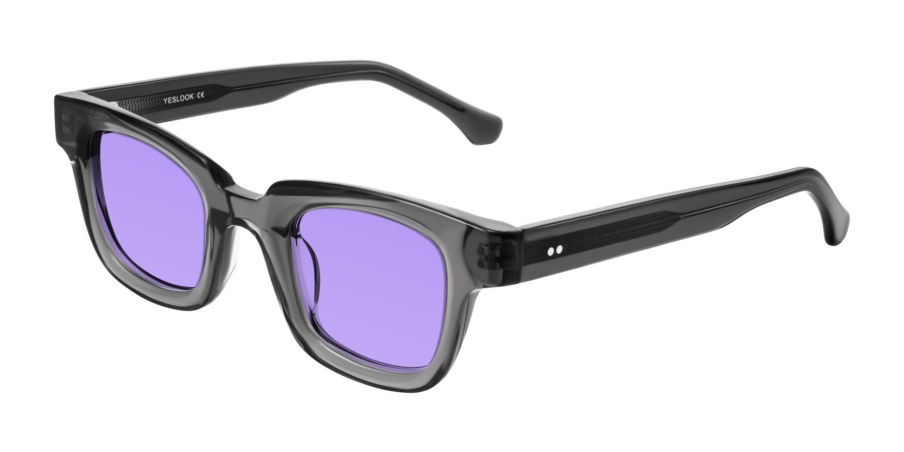 Angle of Neza in Dark Gray with Medium Purple Tinted Lenses