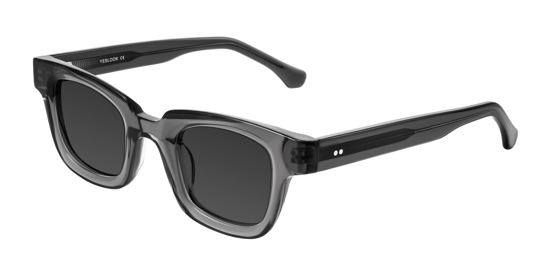 Angle of Neza in Dark Gray with Gray Tinted Lenses