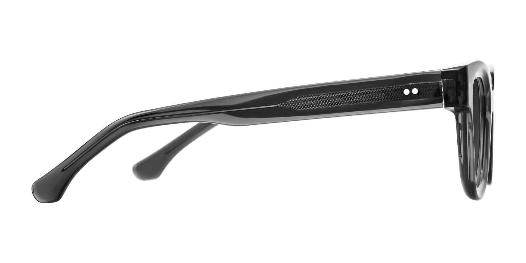 Side of Neza in Dark Gray with Gray Tinted Lenses