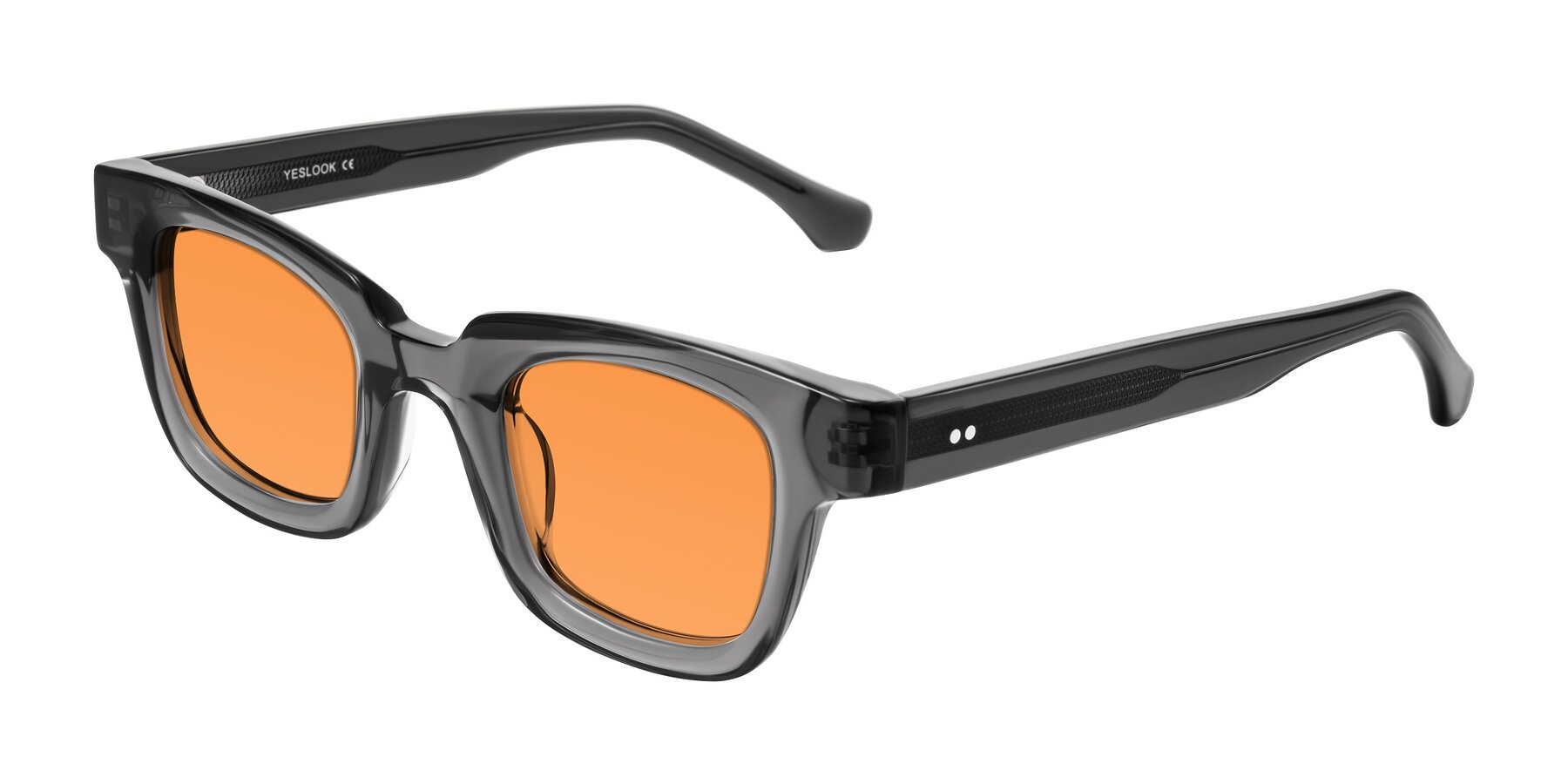 Angle of Neza in Dark Gray with Orange Tinted Lenses