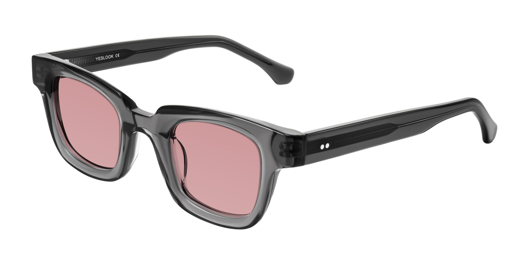 Angle of Neza in Dark Gray with Medium Garnet Tinted Lenses