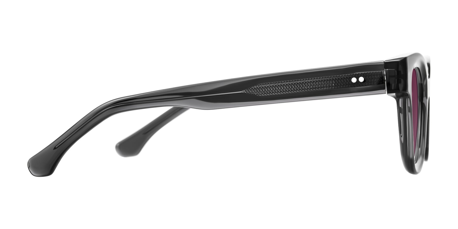 Side of Neza in Dark Gray with Wine Tinted Lenses