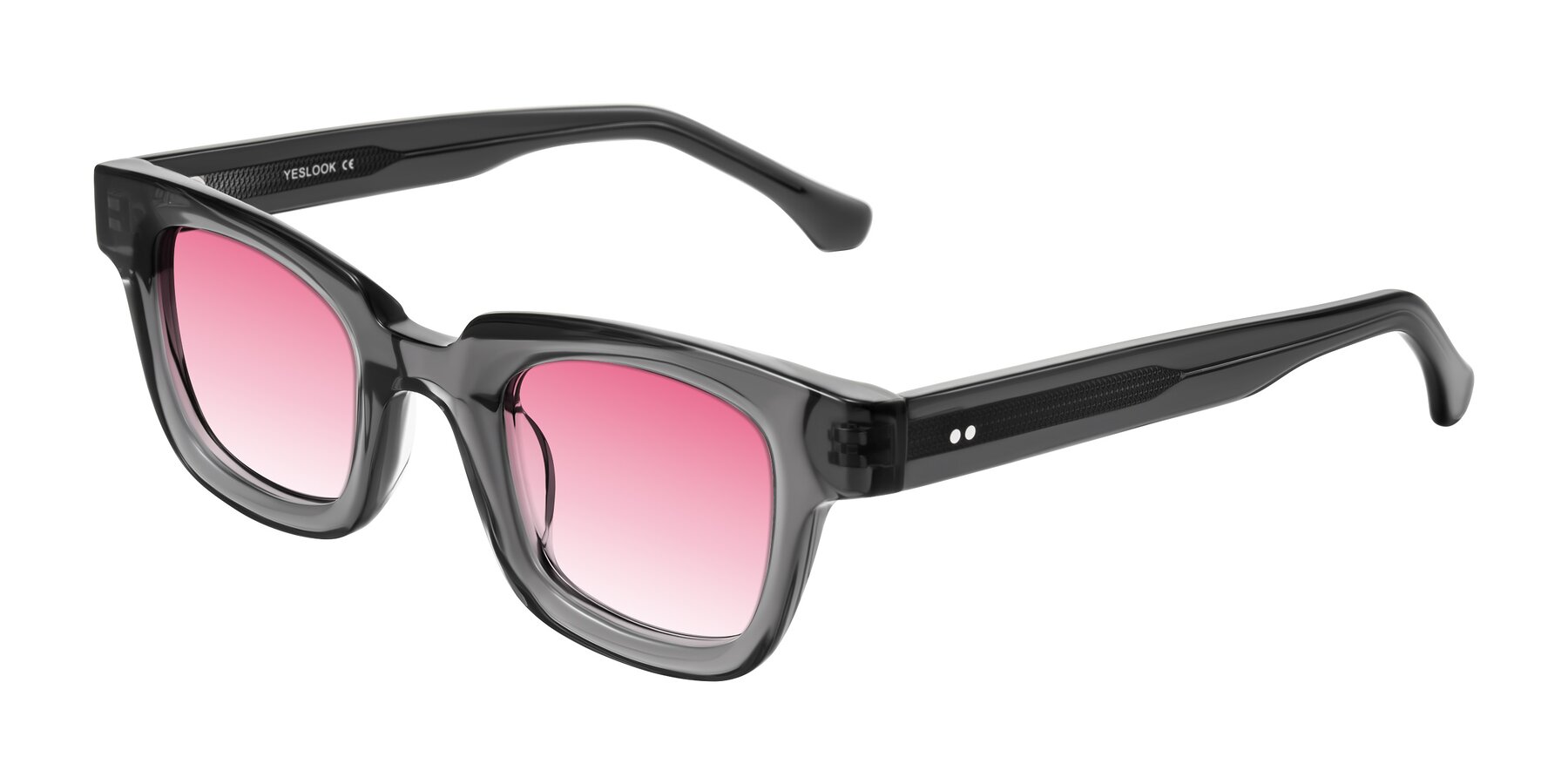 Angle of Neza in Dark Gray with Pink Gradient Lenses
