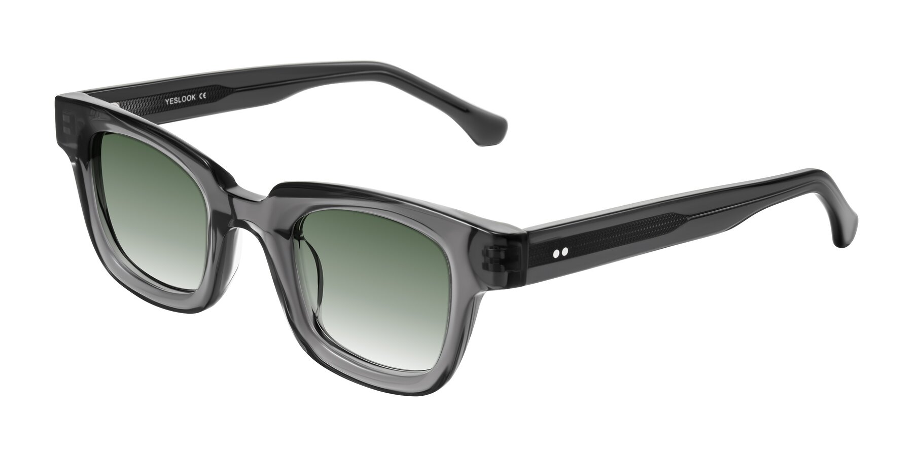 Angle of Neza in Dark Gray with Green Gradient Lenses