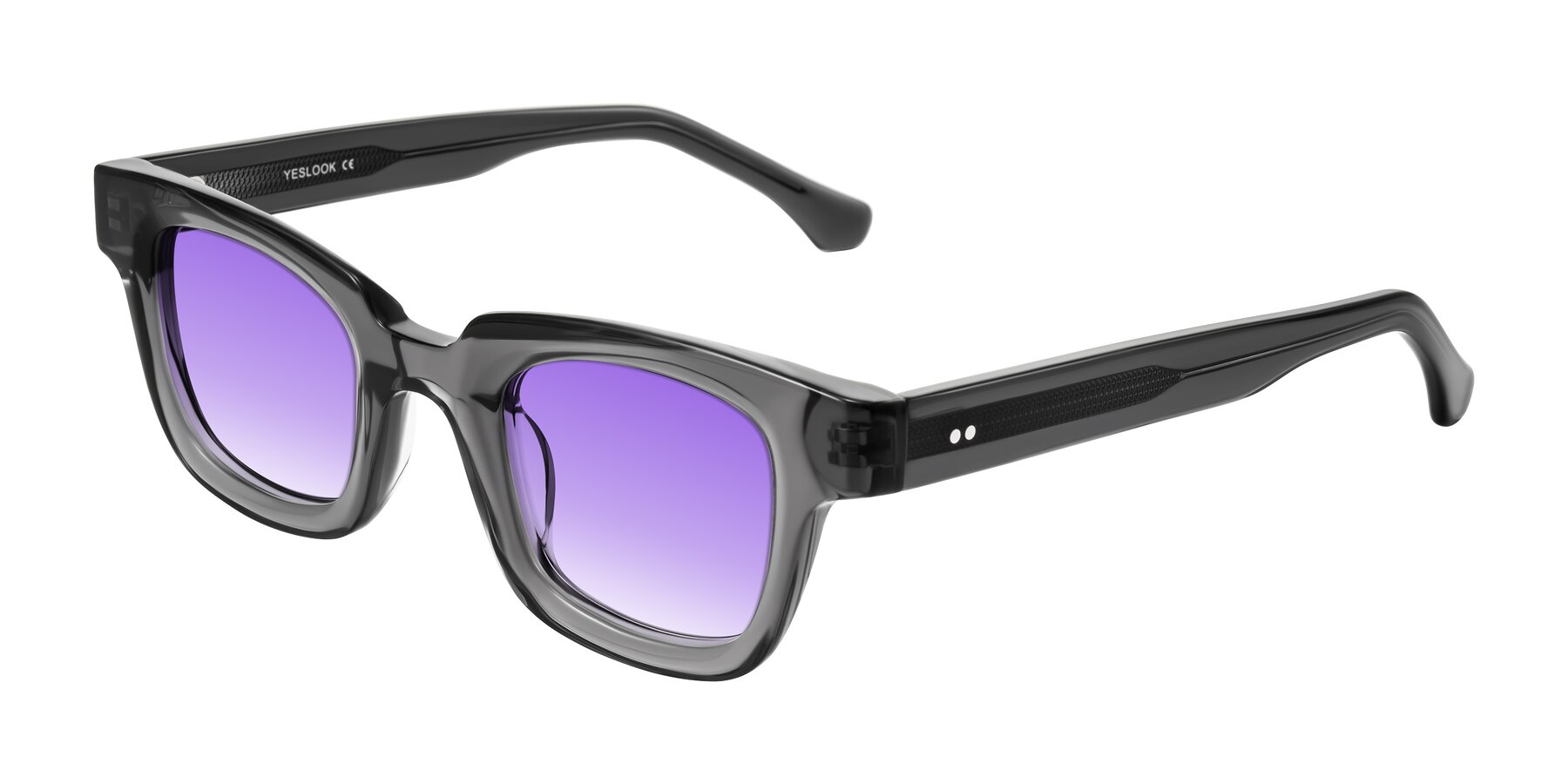 Angle of Neza in Dark Gray with Purple Gradient Lenses
