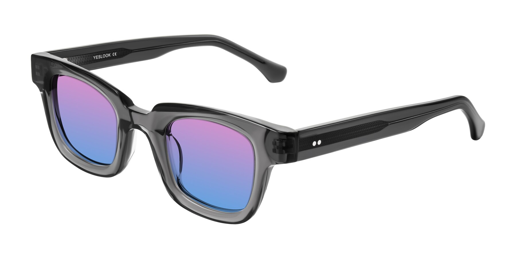 Angle of Neza in Dark Gray with Pink / Blue Gradient Lenses