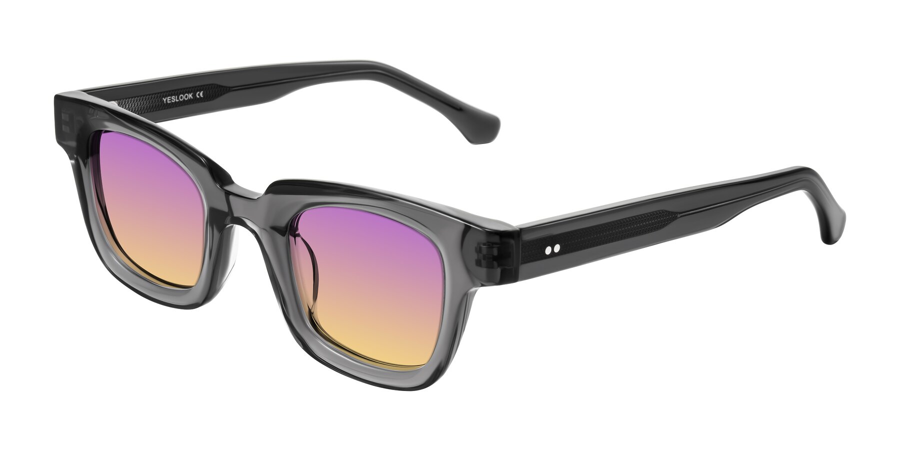 Angle of Neza in Dark Gray with Purple / Yellow Gradient Lenses