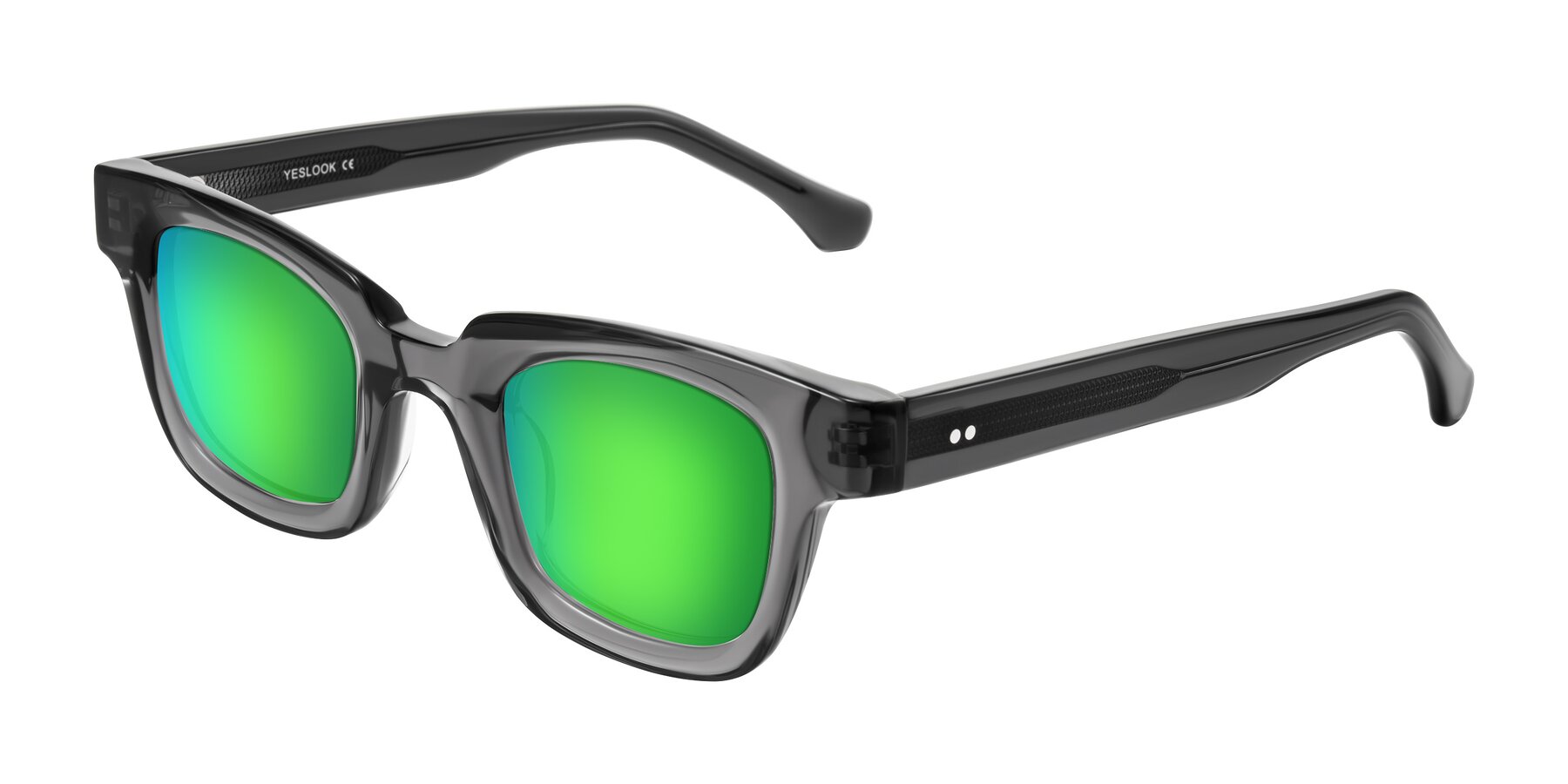 Angle of Neza in Dark Gray with Green Mirrored Lenses