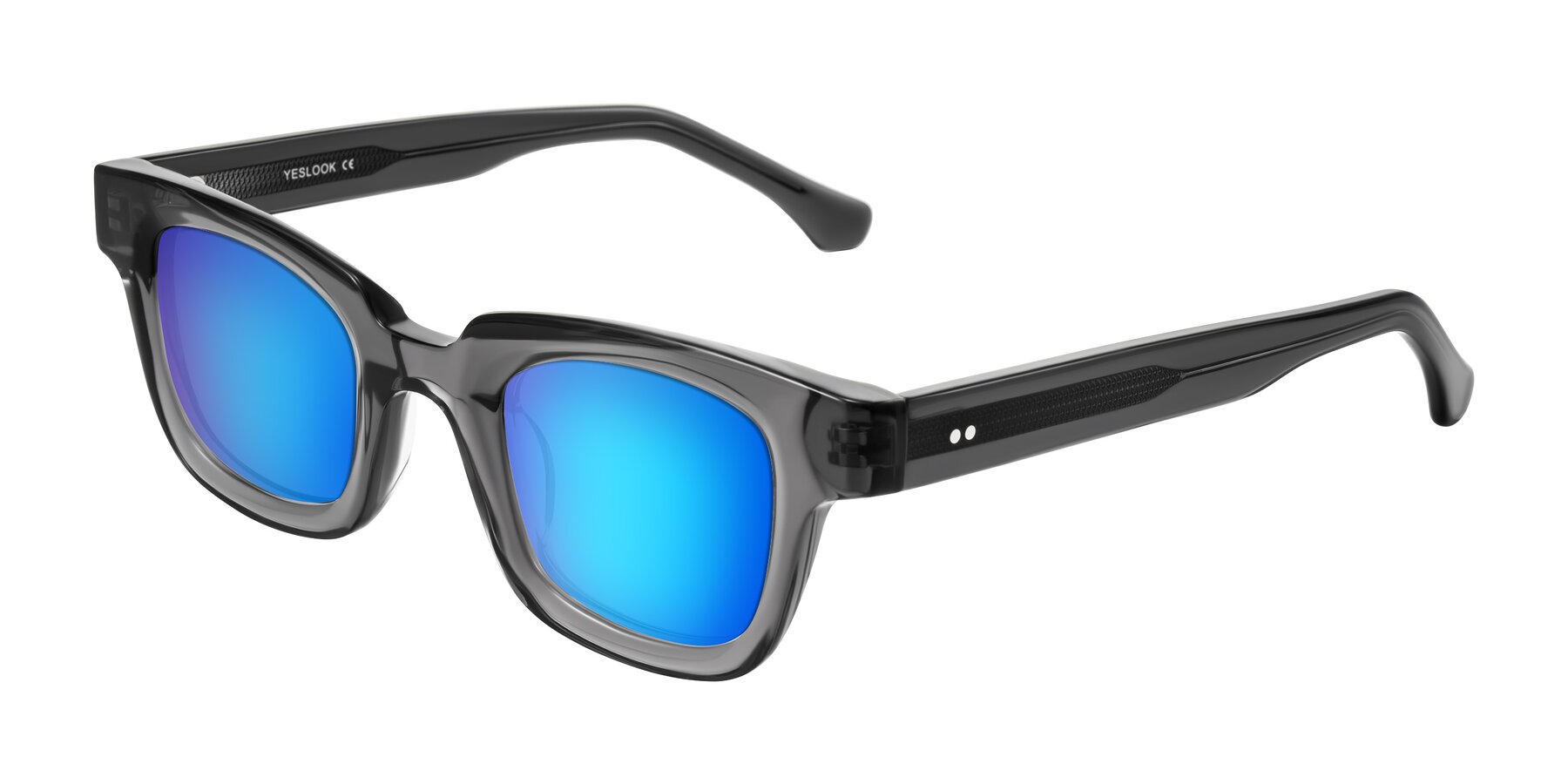 Angle of Neza in Dark Gray with Blue Mirrored Lenses