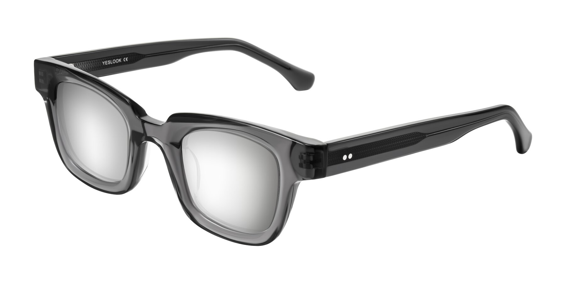 Angle of Neza in Dark Gray with Silver Mirrored Lenses