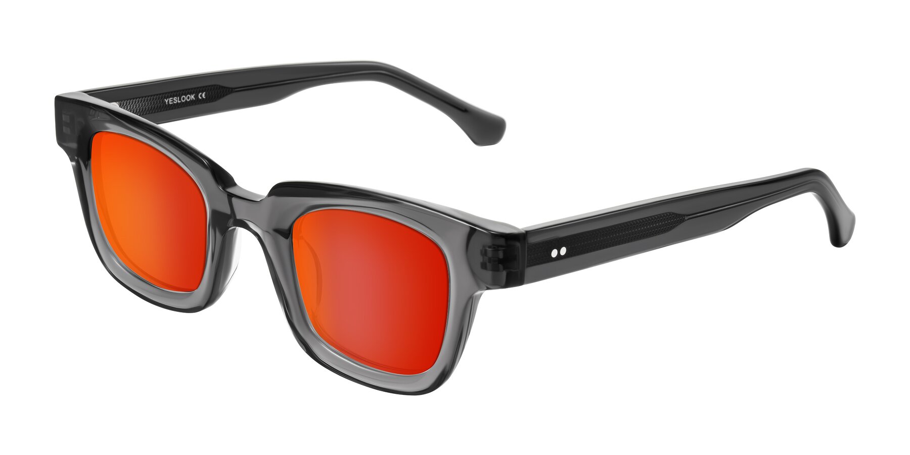 Angle of Neza in Dark Gray with Red Gold Mirrored Lenses