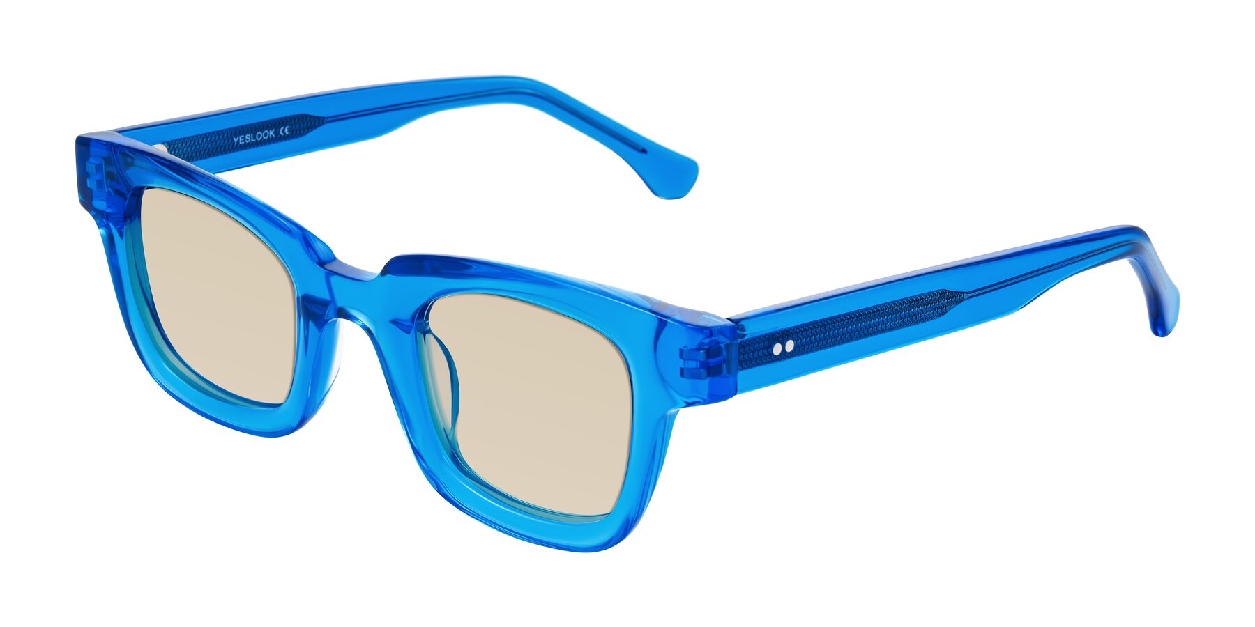 Angle of Neza in Blue with Light Brown Tinted Lenses