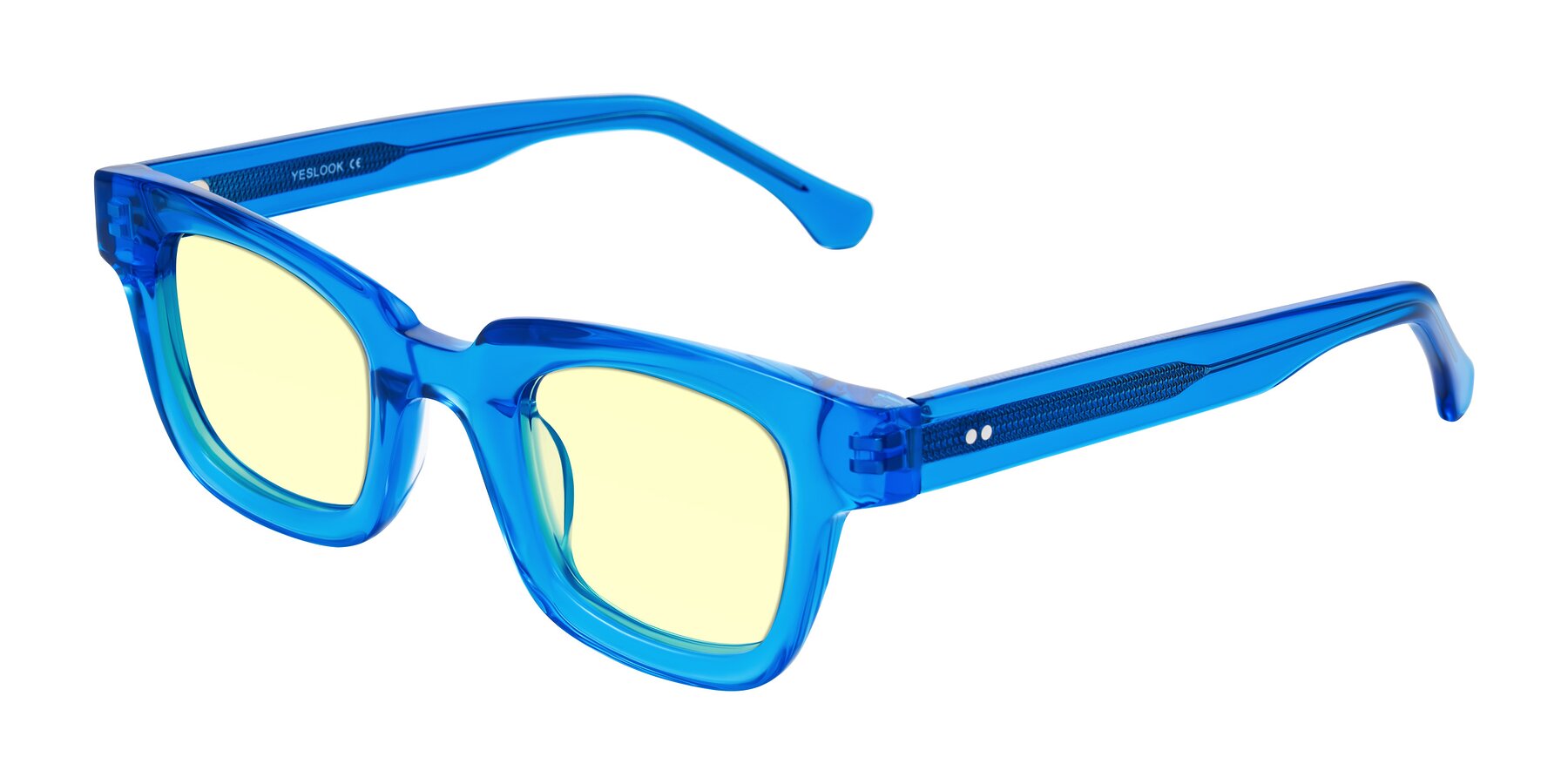 Angle of Neza in Blue with Light Yellow Tinted Lenses